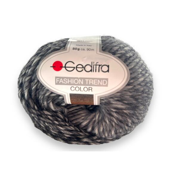2 Skeins Gedifra FASHION TREND COLOR Wool Yarn | #4516 Gray | Made in Italy - Picture 3 of 6